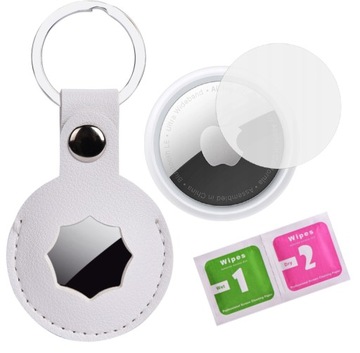 Skórzane etui brelok case do Apple AIRTAG + folia
