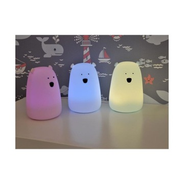 НОЧНИК ДЛЯ ДЕТЕЙ SOFT BEAR BED, цветной СИЛИКОНОВЫЙ RGB светодиод