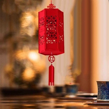 Ткань красного китайского фонарика не сплетенная выдалбливает удачливый войлок стиля 3Д д