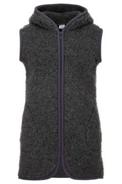 ДЛИННЫЙ ЖИЛЕТ С КАПЮШОНОМ, 100% ШЕРСТЬ, размер S/M