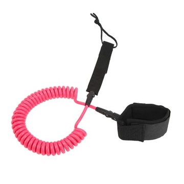 Linka do surfingu 7mm 10ft elastyczna regulowana lekka różowa