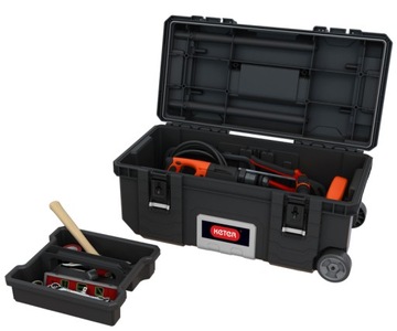 ЖЕСТКИЙ ЯЩИК ДЛЯ ИНСТРУМЕНТОВ KETER НА КОЛЕСАХ 28 ДЮЙМОВ + 2 ЖЕСТКИХ МОДУЛЯ-ОРГАНИЗАТОРА