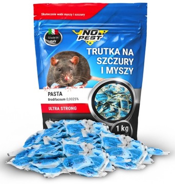 TRUTKA NA MYSZY SZCZURY PASTA 1KG SASZETKI TRUCIZNA GRYZONIE NO-PEST