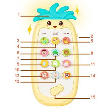 ИНТЕРАКТИВНЫЙ МУЗЫКАЛЬНЫЙ ТЕЛЕФОН «АНАНАС» ДЛЯ МАЛЫШЕЙ