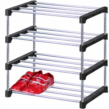 ПОЛКА ДЛЯ ОБУВИ КНИЖНЫЙ ШКАФ МЕТАЛЛИЧЕСКИЙ ШКАФ-СТОЙКА 4 ПОЛКИ