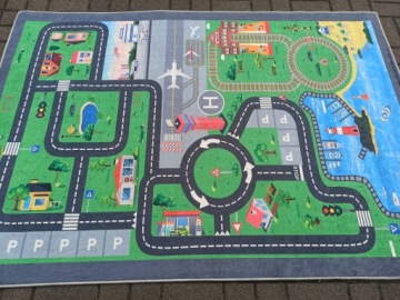 Детский ковролин ROAD CITY STREETS AIRPORT ANTI-SLIP BASE 80x150 см