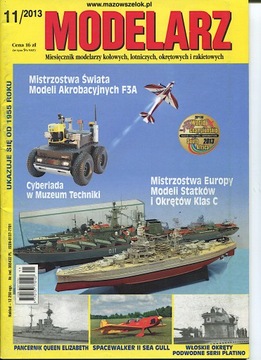 Modelarz 11/2013 szybowiec SZD-15 Sroka, okręt podwodny Platino