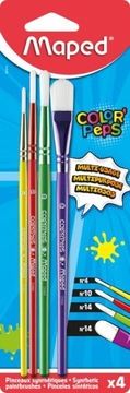 PĘDZLE SYNTETYCZNE COLOR PEPS 4 SZT MAPED