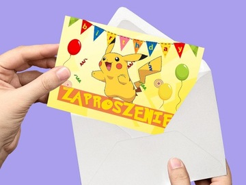 ДЕТСКИЕ ПРИГЛАШЕНИЯ НА ДЕНЬ РОЖДЕНИЯ ПИКАЧУ + КОНВЕРТ