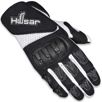 HUSAR MX1 WHITE TEKSTYLNE RĘKAWICE MOTOCYKLOWE