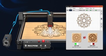 Mecpow X5 22Вт лазерный гравировальный станок 0,08х0,1мм лазерное пятно 600х600мм