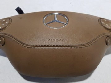 ULOŽENÍ AIRBAG ŘIDIČE ŘÍDÍCÍ MERCEDES W221 ŠITÁ KŮŽE BÉŽOVÁ