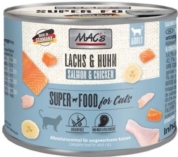 MAC's -BEZ ZBÓŻ-Łosoś Kurczak 70% mięsa 200g
