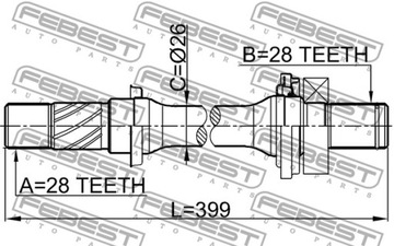 0512-6GG FEBEST POLOOSA PRAVÁ MAZDA 6 VAGÓN GY 2002-
