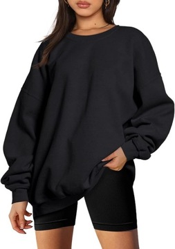 2023 jesienno-zimowa moda damska bluza oversize okrągły dekolt z długim