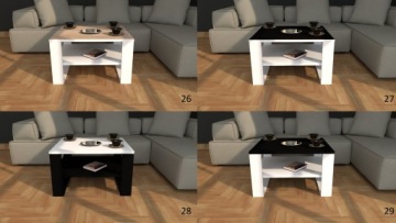 Современный журнальный столик в стиле лофт, Wotan белый