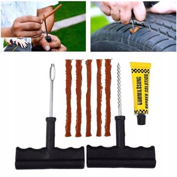Zestaw naprawczy opon motocykl-owych sznury klej Quad ATV skuter kołek