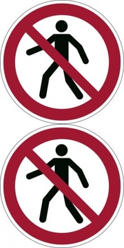 OZNACZENIE PODŁOGOWE ZNACZNIK NAKLEJKA SYMBOL ZAKAZ PRZEJŚCIA ISO 7010 x 2