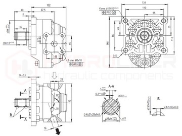 Шестеренчатый гидронасос NSZ32 ПРАВЫЙ HYDROSILA