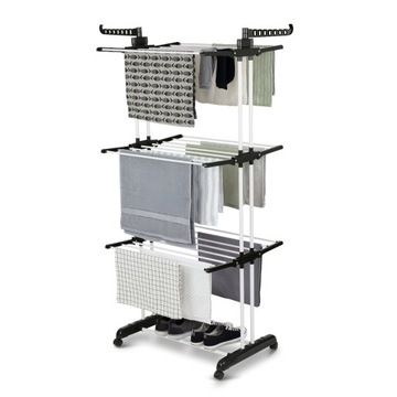 SUSZARKA na PRANIE Pionowa STOJĄCA Kółka DUŻA Biała Balkonowa Konighoffer