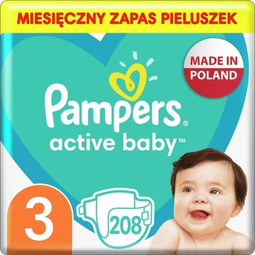 Подгузники Pampers Active Baby 3 MIDI 208 ПК