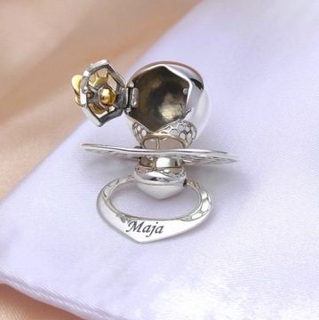 Серебряная соска подарок на крещение + ГРАВИРОВКА