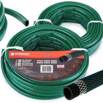 WĄŻ OGRODOWY DO WODY 1/2'' 20M 3 WARSTWOWY 20 BAR PCV ANTY UV