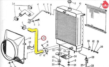 РЕЗИНОВЫЙ ШЛАНГ НИЖНИЙ РАДИАТОР ОРИГИНАЛ URSUS C330