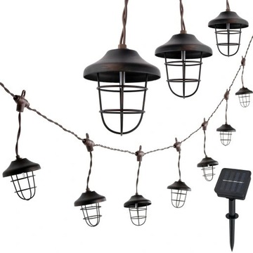 SOLARNA GIRLANDA 4,5m OGRODOWA 10x latarenka LED