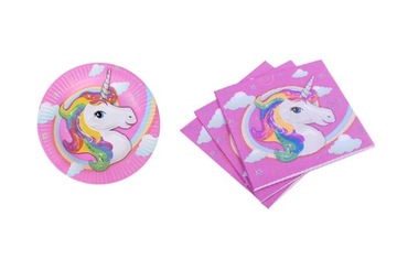 ZEST. JEDNORAZOWE TALERZYKI SERWETKI UNICORN 40SZT