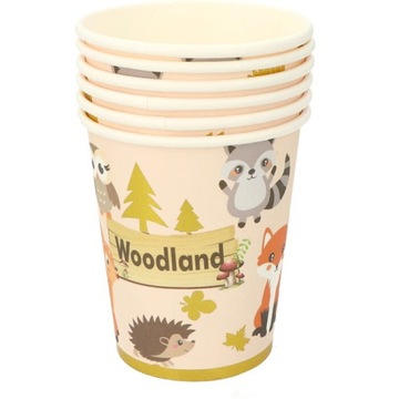 KUBECZKI PAPIEROWE WOODLAND 220ML 6SZT