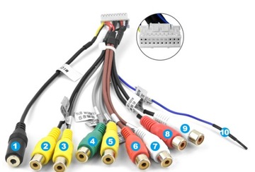 ZŁĄCZE MIKROFONU DO RADIA ANDROID RCA AUDIO IN OUT VIDEO IN OUT