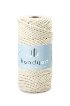 Sznurek do makramy bawełniany 3PLY cream 5mm 100m