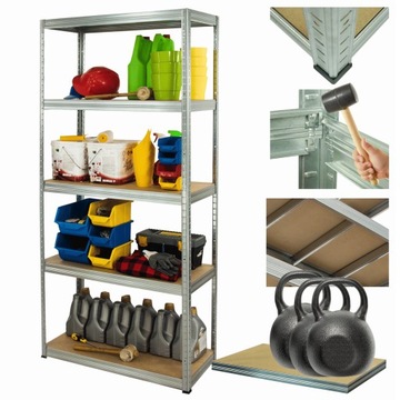 Regał metalowy magazynowy stojak ocynk HELIOS 180x110x30cm 5Px350kg TRWAŁY