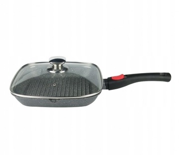 PATELNIA GRILLOWA Z POKRYWKĄ GRANITOWA 24CM T8103