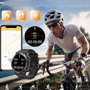 МУЖСКИЕ УМНЫЕ ЧАСЫ, ВОДОНЕПРОНИЦАЕМЫЕ СПОРТИВНЫЕ, BT 5.0, 1,39