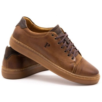 BUTY MĘSKIE CASUAL SKÓRA POLSKIE 2109 CAMEL 42