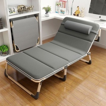 Składane łóżko turystyczne BIZNESOWE, polowe, kanadyjka PREMIUM 75 cm - jas