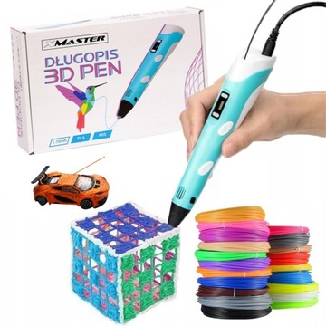 DRUKARKA DŁUGOPIS 3D PEN ZESTAW +WKŁADY 100 METRÓW