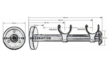 25+19 мм ОПОРА Двойной карниз ROYAL СТАЛЬ
