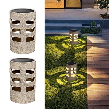 4X LAMPA SOLARNA GRUNTOWA LED KAMIEŃ OŚWIETLENIE
