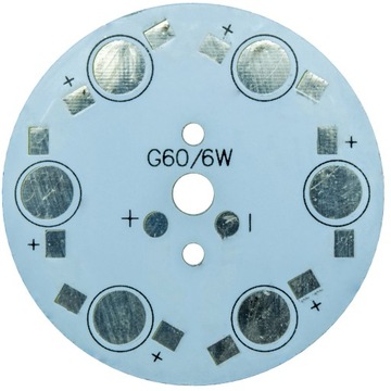 RADIATOR PCB BAZA DLA 6 LED 49mm PŁYTKA 1W 3W 5W