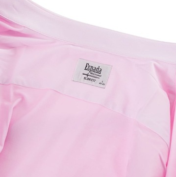Męska Koszula Espada Slim Fit Klasyczna Bawełniana Taliowana Różowa r. XL