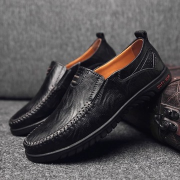 Eleganckie buty skórzane mokasyny w kolorze czarnym skóra ekologiczna
