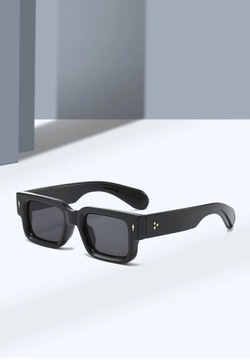 SO&EI новые квадратные женские солнцезащитные очки с винтажными заклепками в тренде Clear Ocean