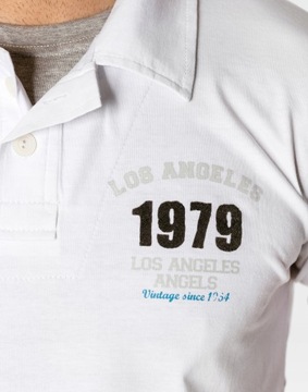 Sportowa Koszulka Polo Męska Krótki Rękaw Bawełna Polówka Los Angeles-1 r L