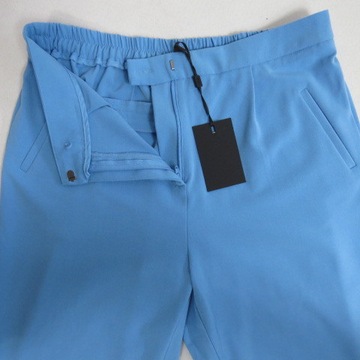NOWE Spodnie damskie materiałowe eleganckie wygodne w kant błękitne Y.A.S