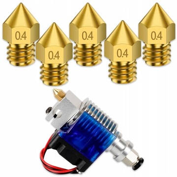 5x DYSZA 0,4mm CREALITY ENDER 3 MK8 M6 DRUKARKI 3D
