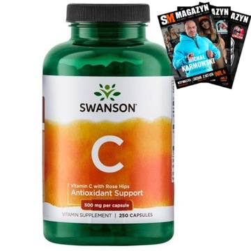 SWANSON WITAMINA C500 + DZIKA RÓŻA 250k ODPORNOŚĆ