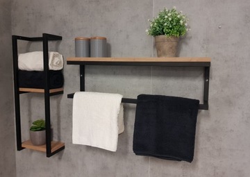 LOFT НАСТЕННАЯ ВЕШАЛКА ДЛЯ ПОЛОТЕНЕЦ С ПОЛКАМИ, дуб